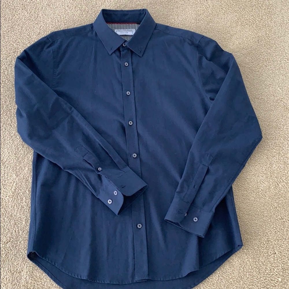 Five four blue button up shirt
